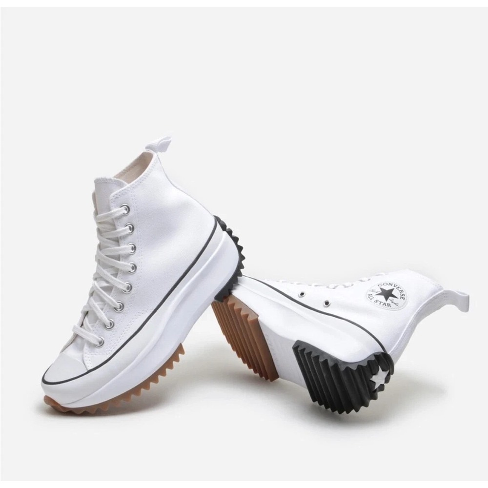 Converse Run Star Hike Platform High Top Mens Sz 8 Womens 9.5 White/Black/ Shoes - Picture 2 of 6